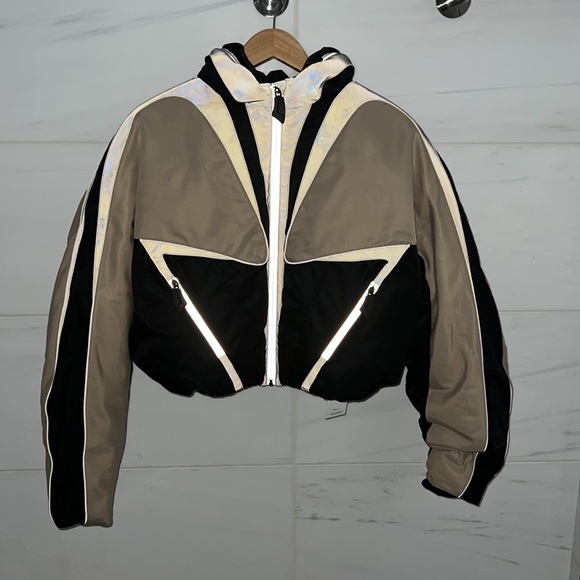 Mugler | NWT SOLD OUT Cropped Blouson Jacket in Beige and Black - US 4/FR 36 - Picture 4 of 15